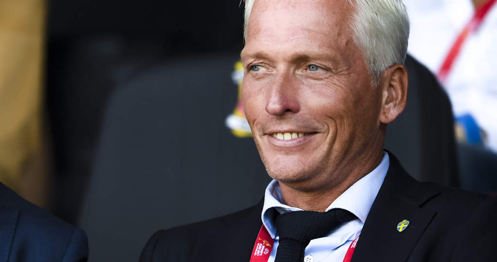 170721 Fotbollsförbundets ordförande Karl-Erik Nilsson och generalsekreterare Håkan Sjöstrand på läktarn före matchen mellan Sverige och Ryssland under dag 6 av fotbolls-EM den 21 juli 2017 i Deventer.
Foto: Carl Sandin / BILDBYRÅN / Kod CS / 57999_164