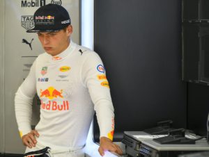 Dutch driver Max Verstappen of Red Bull looks on during the second free practice session at the Hungaroring racetrack in Mogyorod, northeast of Budapest, Hungary, Friday July 28, 2017. The Hungarian Formula One Grand Prix will be held on Sunday July, 30. (Zsolt Czegledi/MTI via AP)