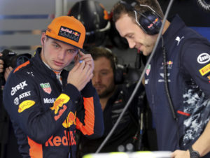 Red Bull driver Max Verstappen of the Netherlands prepares for the first practice session at the Japanese Formula One Grand Prix at Suzuka, Japan, Friday, Oct. 6, 2017. (AP Photo/Eugene Hoshiko)
