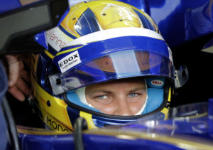 Sauber driver Marcus Ericsson of Sweden waits in his car during the first practice session at the Singapore Formula One Grand Prix on the Marina Bay City Circuit Singapore, Friday, Sept. 15, 2017. (AP Photo/Wong Maye-E)