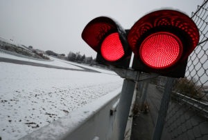 F1 Formula One - Formula One Test Session - Circuit de Barcelona-Catalunya, Montmelo, Spain - February 28, 2018 General view of a red light before testing REUTERS/Albert Gea