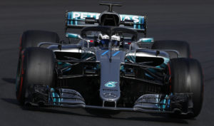 Mercedes driver Valtteri Bottas of Finland steers his car during a Formula One pre-season testing session in Montmelo, outside Barcelona, Spain, Thursday, March 8, 2018. (AP Photo/Manu Fernandez)