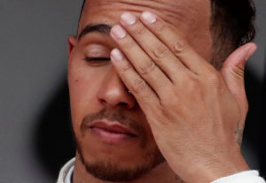 Formula One F1 - Monaco Grand Prix - Circuit de Monaco, Monte Carlo, Monaco - May 27, 2018 Mercedes' Lewis Hamilton reacts after finishing third in the race REUTERS/Benoit Tessier