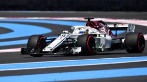 Sauber F1's Swedish driver Marcus Ericsson drives during the first practice session at the Circuit Paul Ricard in Le Castellet, southern France, on June 22, 2018, ahead of the Formula One Grand Prix de France. / AFP PHOTO / GERARD JULIEN