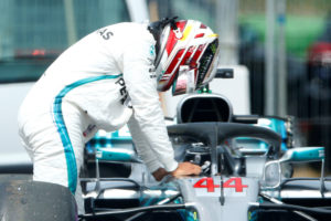 Formula One F1 - German Grand Prix - Hockenheimring, Hockenheim, Germany - July 21, 2018 Mercedes' Lewis Hamilton reacts during qualifying REUTERS/Ralph Orlowski