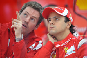 FILE PHOTO: Formula One - F1 - Korean Grand Prix 2011 - Korean International Circuit, Yeongam, South Korea - 14/10/11 Felipe Massa of Ferrari with his then Race Engineer Rob Smedley (L) Mandatory Credit: Action Images / Crispin Thruston/File Photo