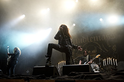 Candlemass, med utmärkte vikariesångaren Mats Levén i spetsen, avrundade onsdagkvällen på ett tungt och doomsläpigt sätt. Foto: RICKARD NILSSON