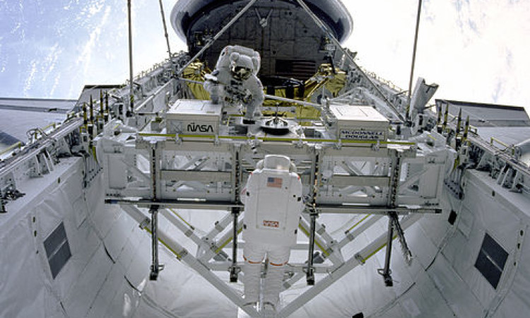 Assembling Structures in the Payload Bay - by NASA