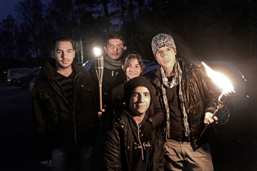 Mouaz Alsobeh, 17, Tawfiq Alkhadra, 17, Tabarak Alkhadra, 12, Emad Absod, 17 och Ahmras Idres, 18. Foto: Stefan Mattsson.