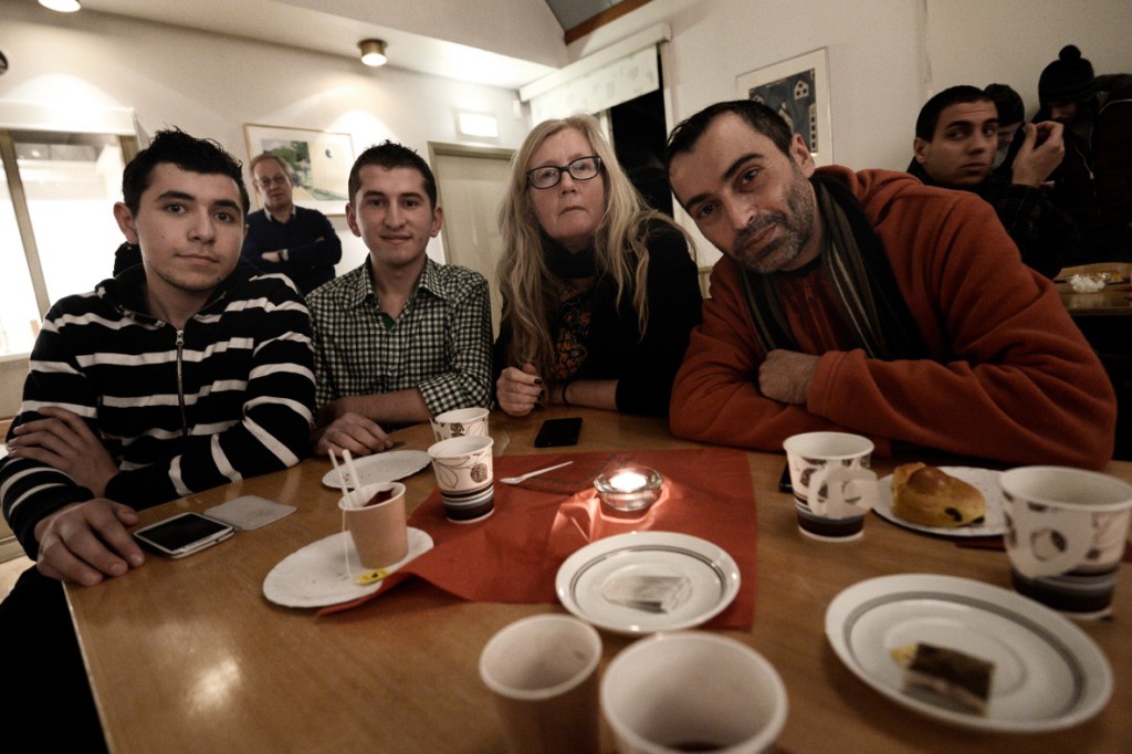 Bilal Al Seday, 19, Mohammad Kheir Ataya, 19, Inga-Lill Pettersson, 51 och Ammar Subeh, 37. Foto: Stefan Mattson.
