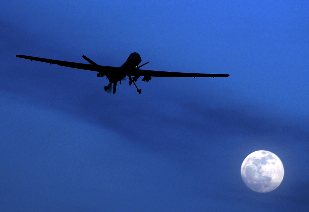 ap foto : kirsty wigglesworth : file - in this jan. 31, 2010, file photo, an unmanned u.s. predator drone flies over kandahar air field, southern afghanistan on a moonlit night. the obama administration is amending its regulations for weapons sales to allow the export of armed military drones to friendly nations and allies. the state department said tuesday, feb. 17, 2015, the new policy would allow foreign governments that meet certain requirements ó and pledge not to use the unmanned aircraft illegally ó to buy the vehicles that have played a critical but controversial role in combating terrorism and are increasingly used for other purposes. (ap photo/kirsty wigglesworth, file) a jan. 31, 2010, file phot predator dron drone export automatarkiverad