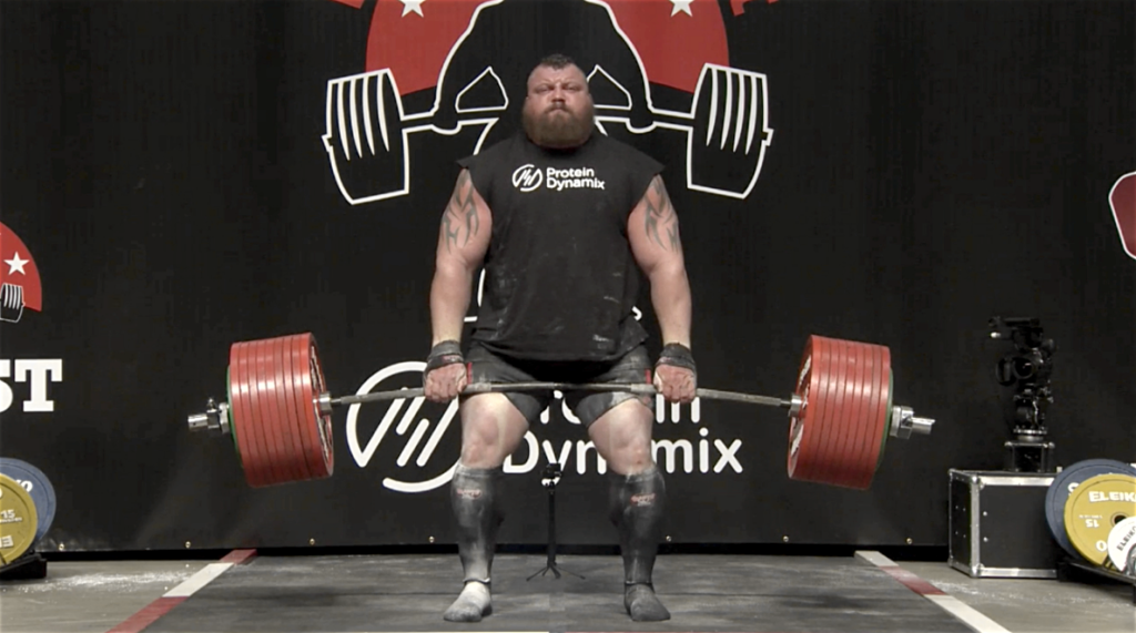 Eddie Hall med sina ödmjuka 500 kg. Bild lånad av FloElite.