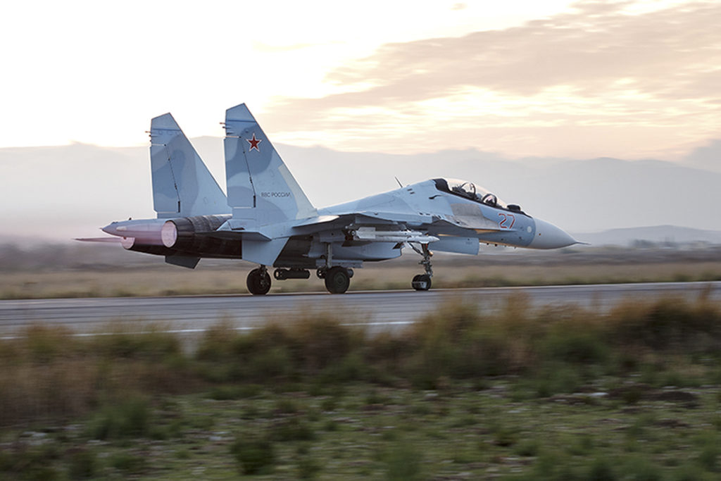 ap foto : vadim savitsky : this photo taken on friday, dec. 18, 2015 and provided by the russian defense press service, shows a russian su-34 bomber taxiing out at the hemeimeem air base in syria. russia has been carrying out an air campaign in syria since sept. 30. (vadim savitsky/russian defense ministry press service via ap) ap provides access to this publicly distributed handout photo provided by russian defense ministry press service. mandatory credit ap cannot independently verify date, location or content of this pictur mideast syria russi automatarkiverad