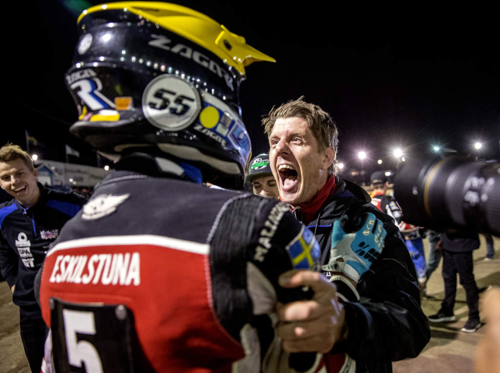 speedway sm-final, vetlanda - smederna, 36 - 54, jerker eriksson, lagledare sverige smederna, tvling action