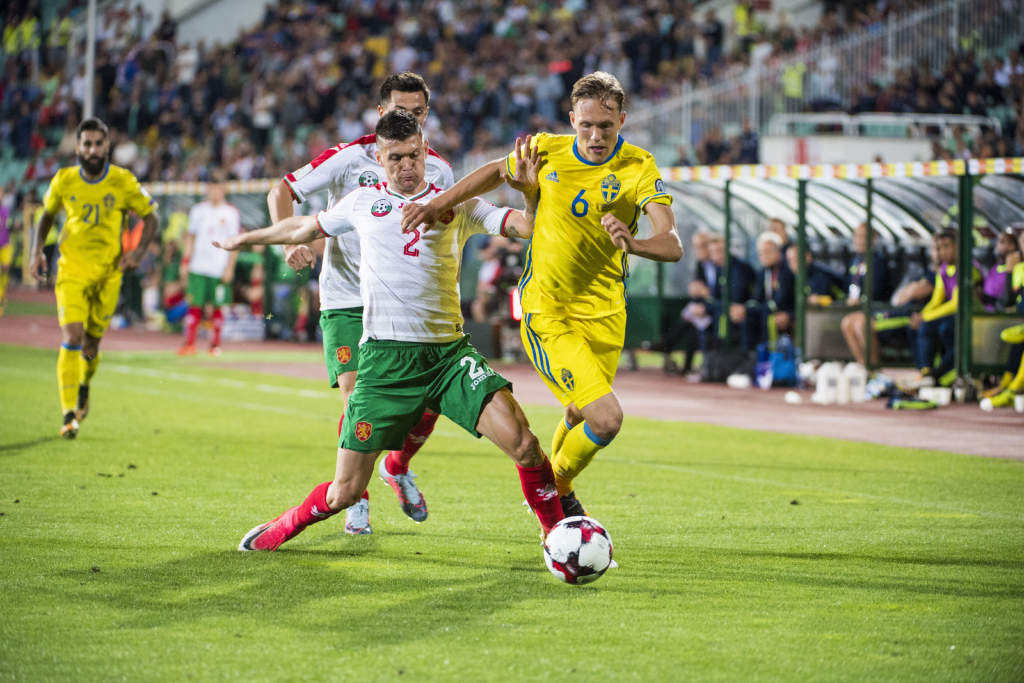 vm-kval, bulgarien - sverige, 3 - 2, ludwig augustinsson, fotbollsspelare sverige, match action landslaget