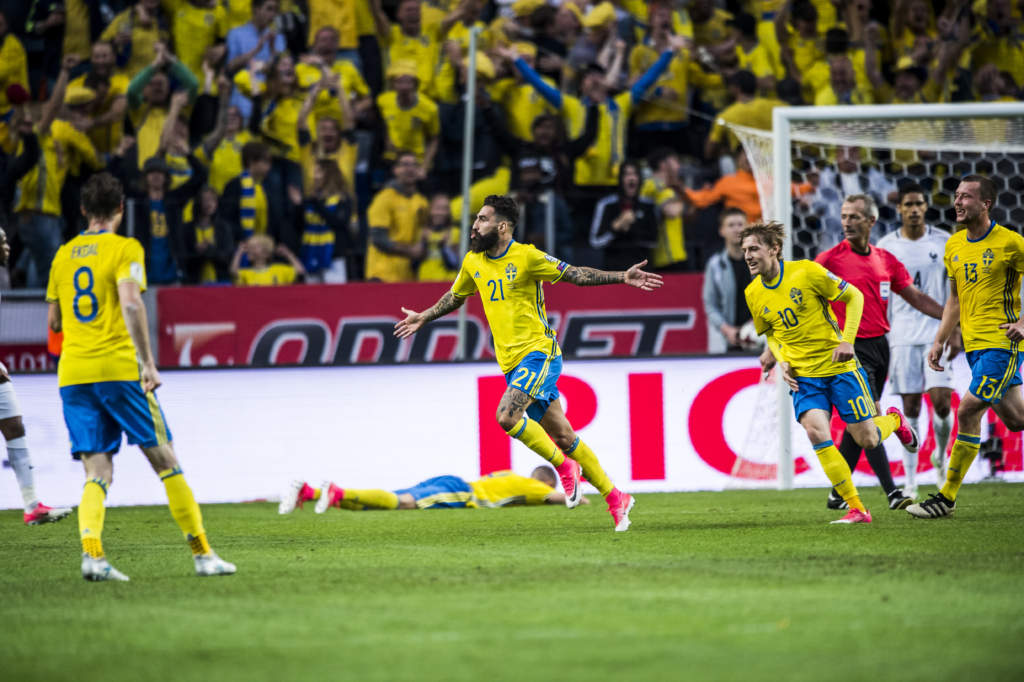 vm-kval, sverige - frankrike, 2 - 1, jimmy durmaz, fotbollsspelare sverige, gr 1-1, match action glad segergest landslaget